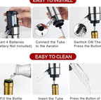 Instant Elegance: Electric Wine Aerator & Dispenser for Perfectly Poured Flavor