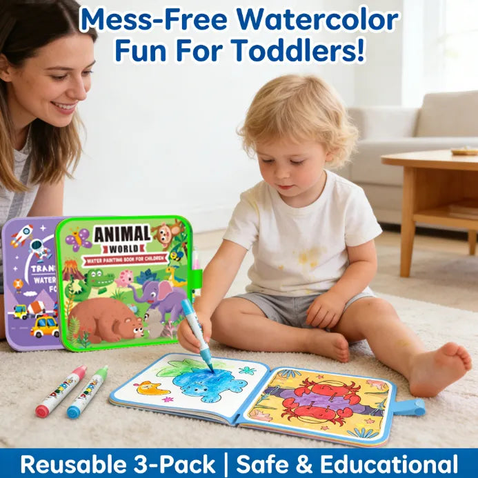 🎨 Toddler Watercolor Coloring & Doodle Book - A Fun, Mess-Free Creative Activity new！