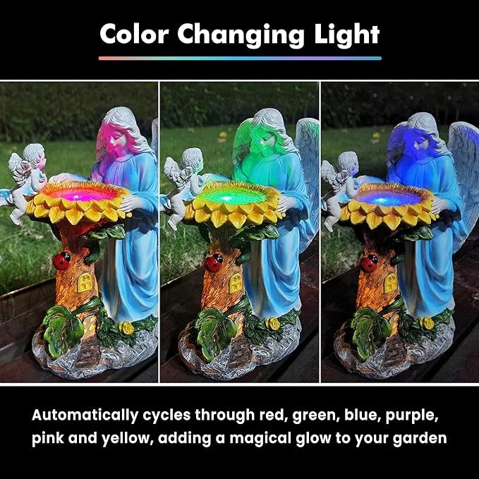 Solar Angel Garden Statue with Color-Changing Lights 👼