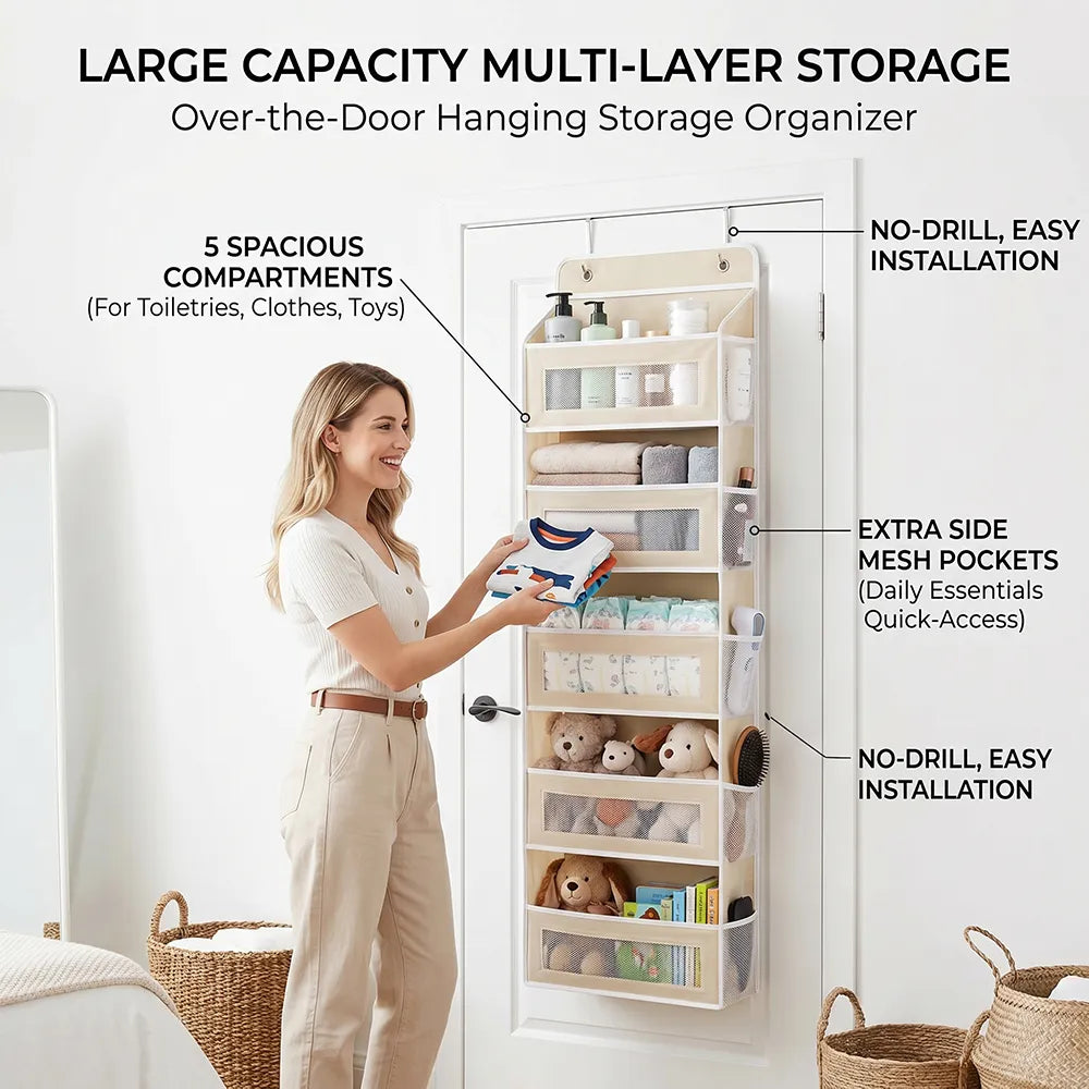 🚪 Door-mounted hanging storage organizer bags