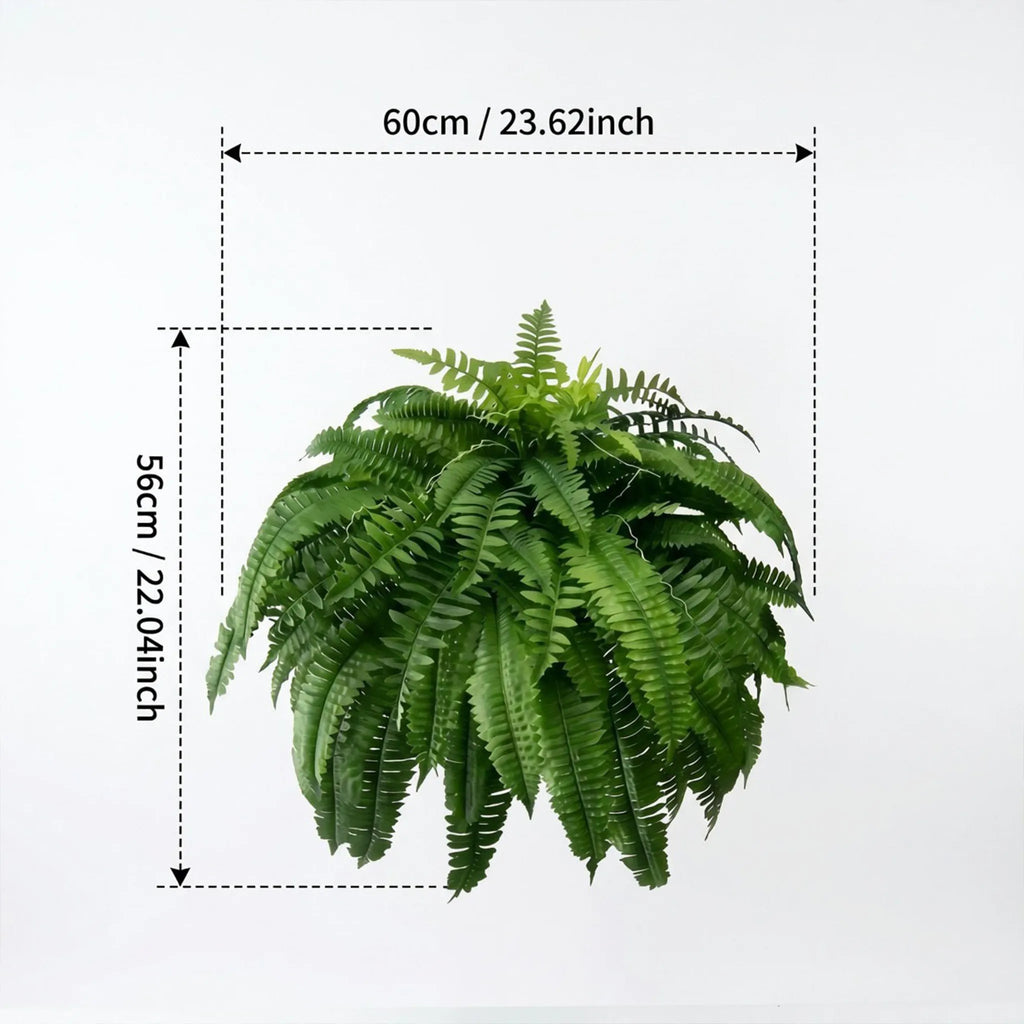 🌿23.62-Inch Artificial Boston Ferns – Realistic Faux Hanging Greenery