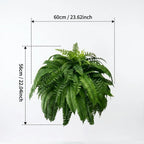 🌿23.62-Inch Artificial Boston Ferns – Realistic Faux Hanging Greenery