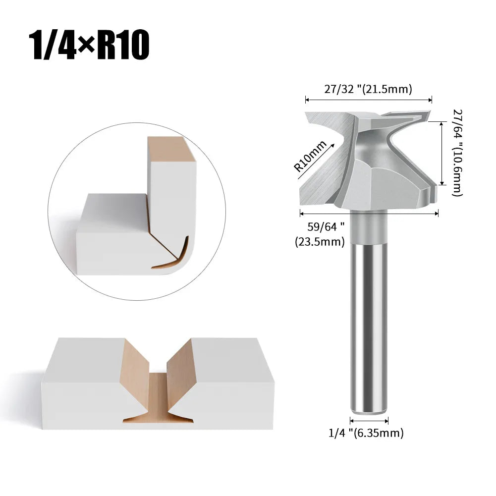 R18/R30/R50 Woodworking Arc Integrated Slotting Trimming Machine Milling Tool