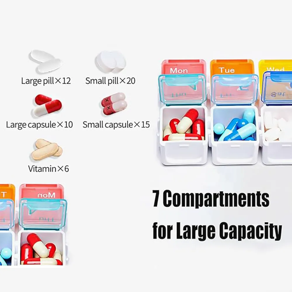 7-Day Pill Organizer with Reminder Alarm