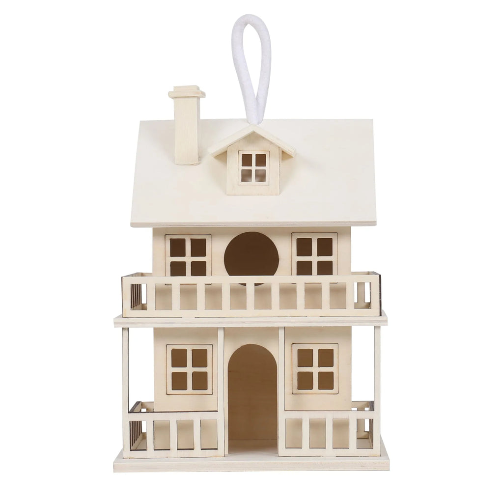 Paint-Your-Own Two-Story Wood Birdhouse – 9-Inch DIY Craft House