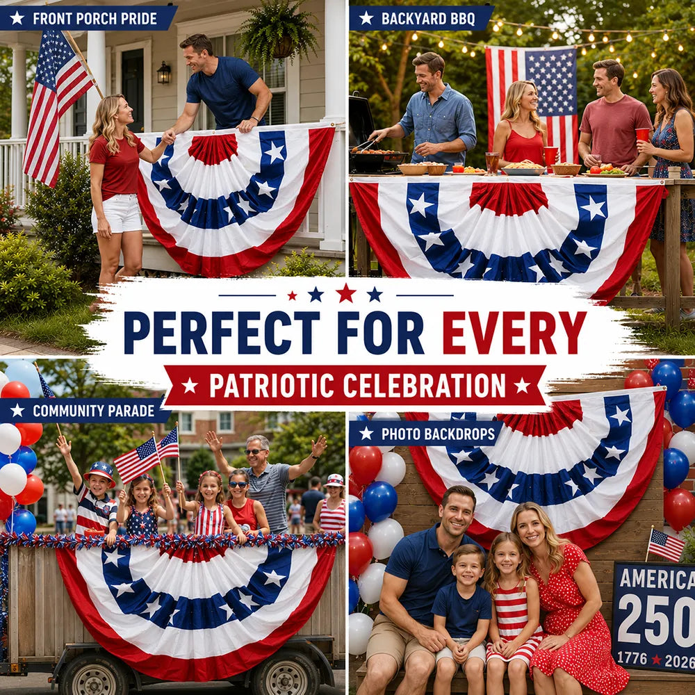 🇺🇸Patriotic American Flag Bunting Decorations for July 4th & Memorial Day