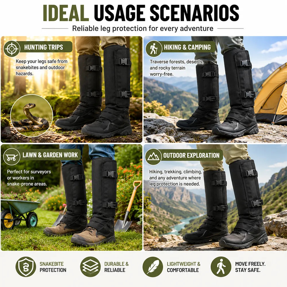 🐍 Hunting Snake Gaiters — Durable, Unisex Protection for Your Calves