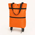 Fold-and-Go 2-in-1 Rolling Shopping Tote