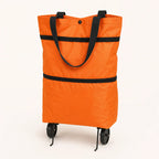 Fold-and-Go 2-in-1 Rolling Shopping Tote