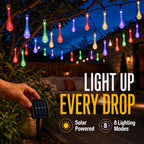 GlowDrop 8-Mode Solar Waterdrop String Lights