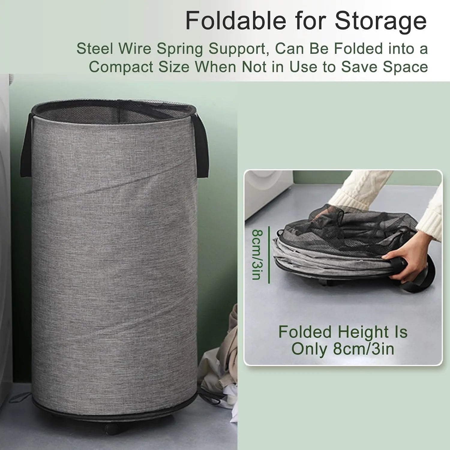 🧺 Rolling Collapsible Laundry Hamper