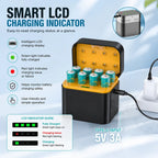 🔋 Portable Smart 8-Slot Rechargeable Battery Charger
