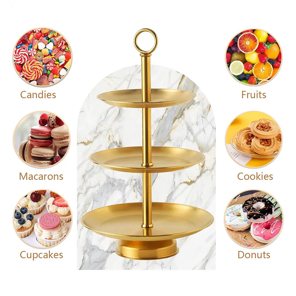 🍰 Elegant 3-Tier Stainless Steel Dessert Stand