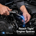 Flexible Socket Extension Bar for Tight-Space Repairs