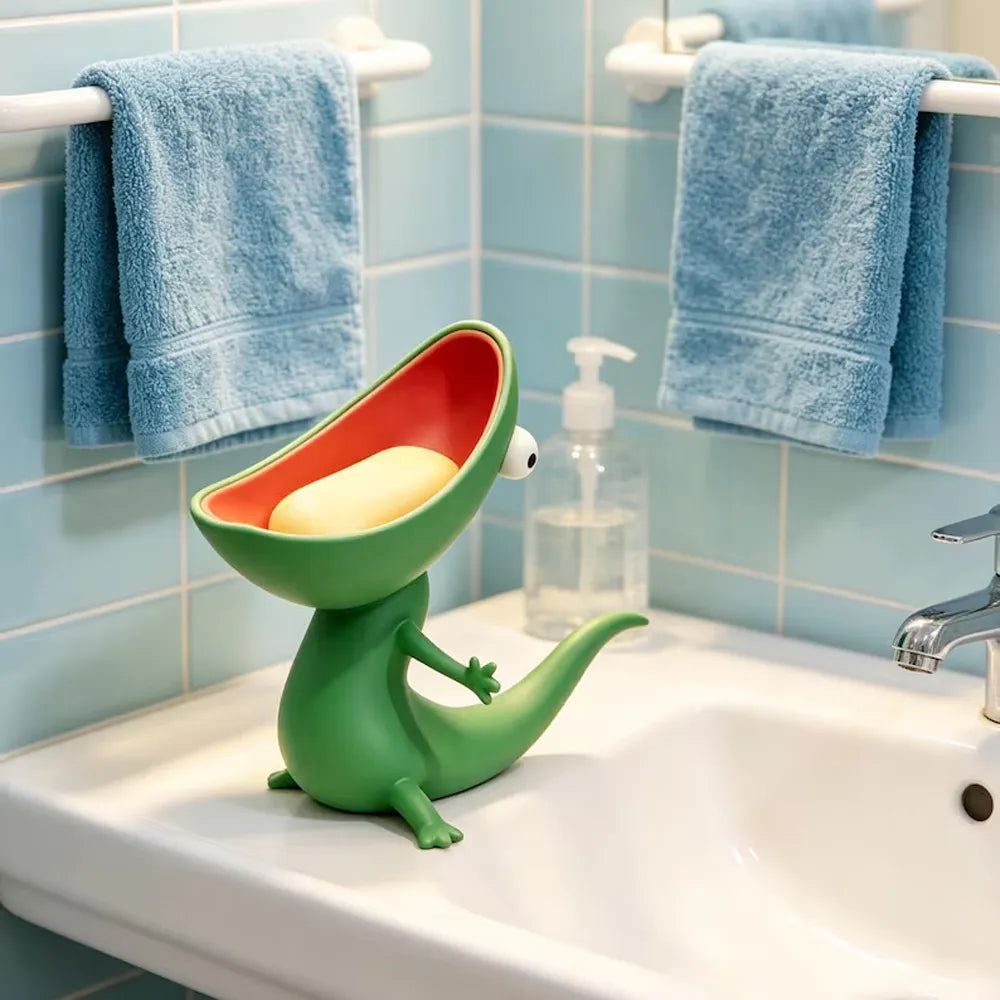 🦎 Cute Lizard Soap Dish & Multi-Purpose Organizer