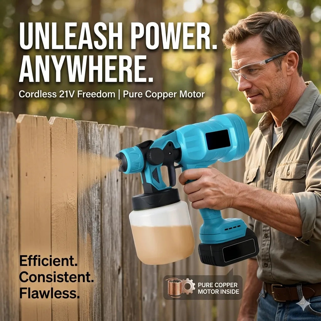 Mroace 21V Cordless HVLP Electric Paint Sprayer Kit