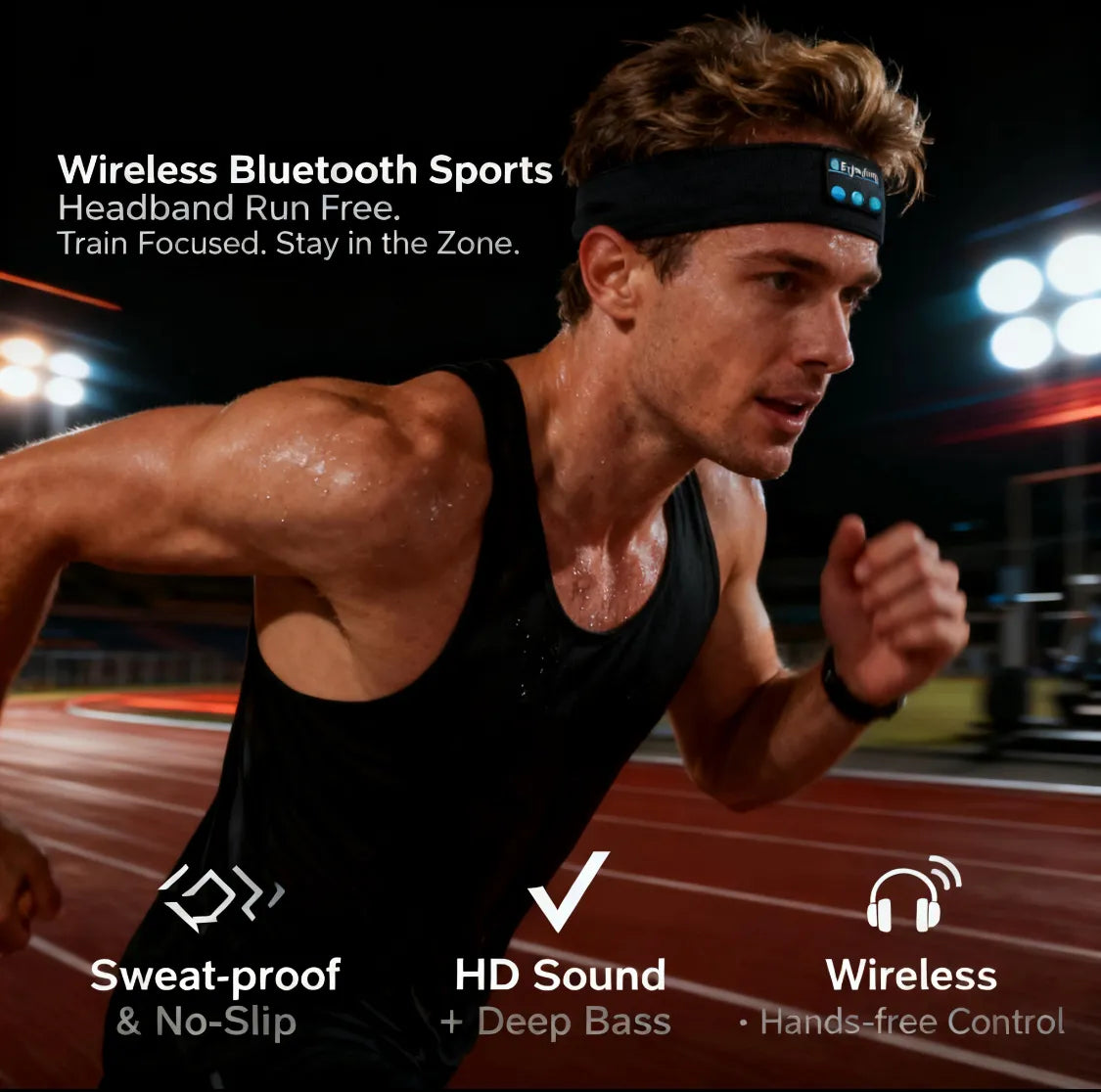 🔥 Wireless Bluetooth Sports Headband