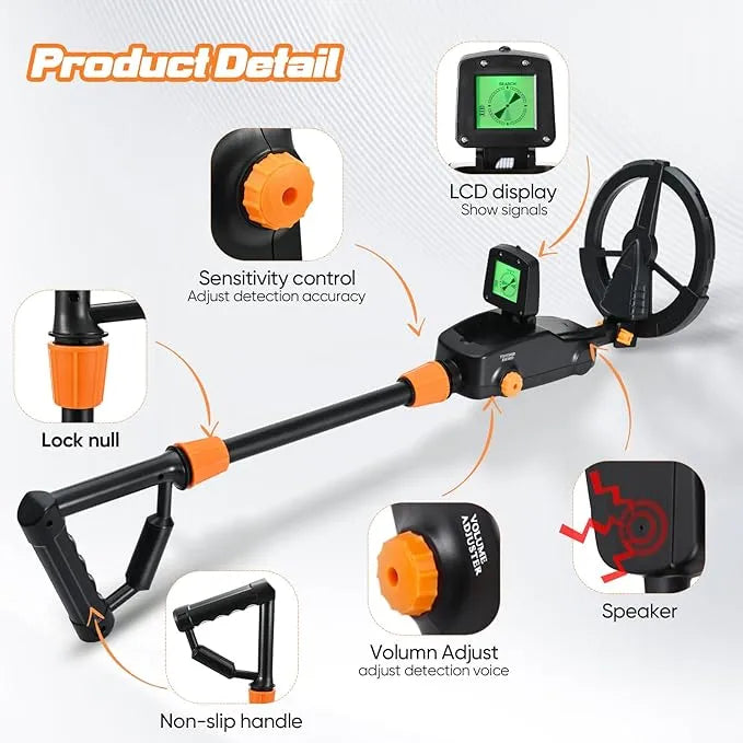 Professional Metal Detector | Lightweight, Waterproof, and High Sensitivity for All Treasure Hunters