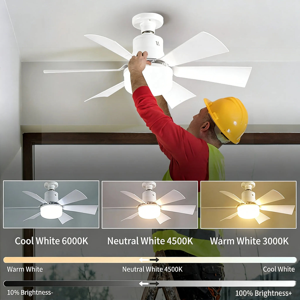 💡 E27 Screw-Base Silent Mini Fan Light,Remote Control