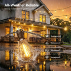 WarmGlow Shatterproof LED Outdoor String Lights