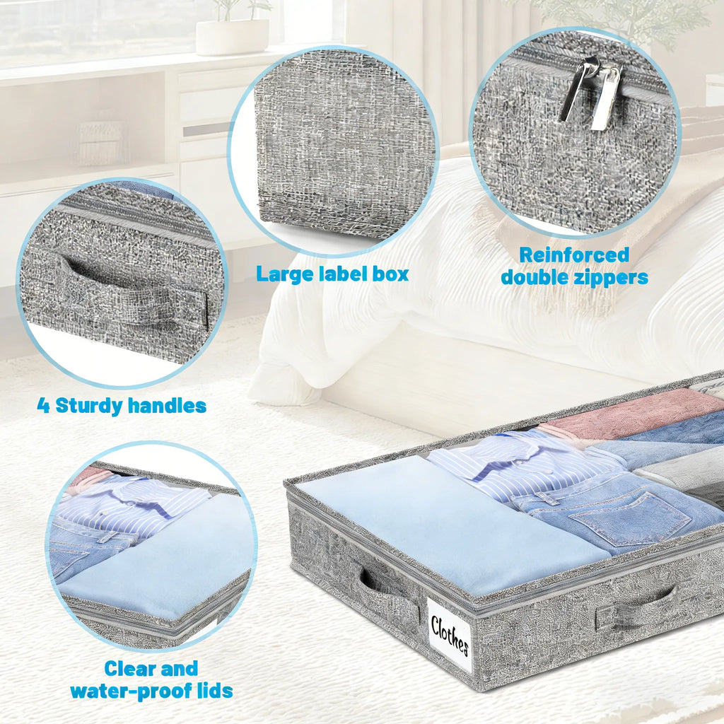 🛏️ Low Profile Under Bed Storage Containers