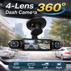 🚗4-Channel 1080P Dash Camera with Front, Rear, Left & Right Recording