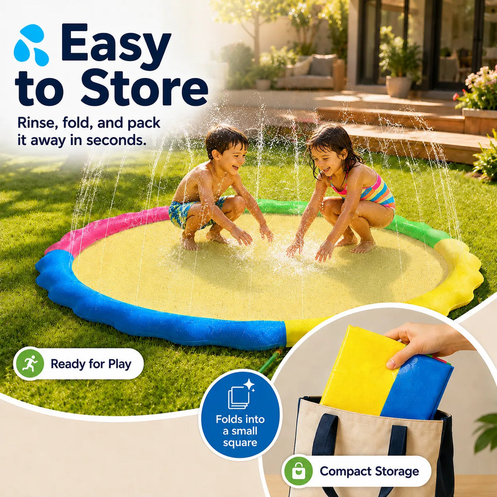 💦 67‘’ Non‑Slip Splash Pad for Kids & Dogs