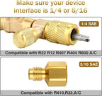 AC Valve Core Remover Installer Tool Kit | Dual Versions for Home & Automotive AC | Dual Size SAE 1/4" & 5/16" Ports