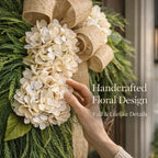 🌸 Handcrafted Hydrangea Rattan Wreath 🔥