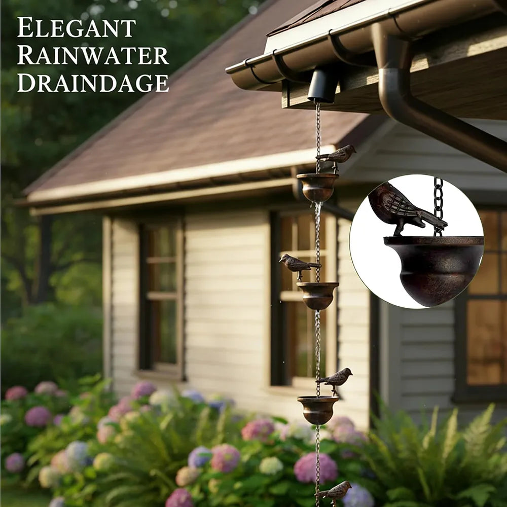 🐦Vintage Bird Rain Chain for Gutters
