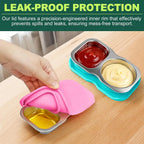 🥗 Double-Compartment Stainless Steel Snack Containers (Pack of 4)