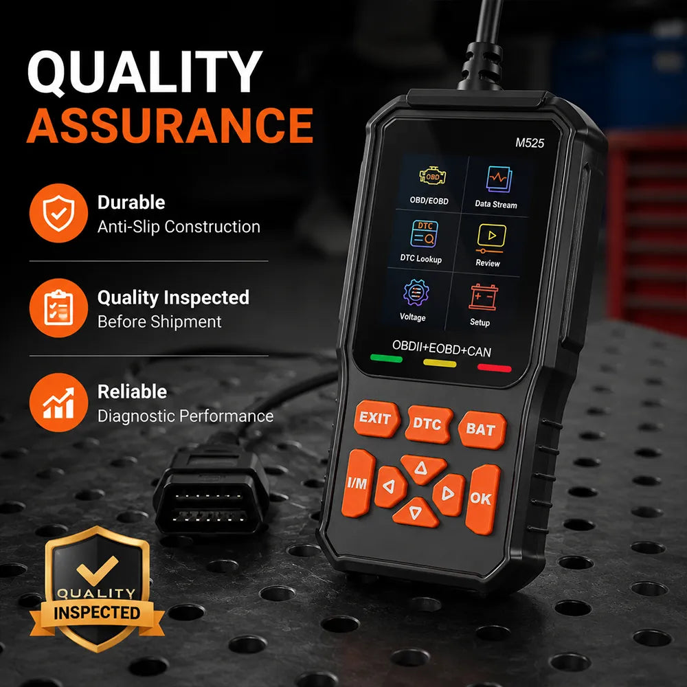 🔧M525 OBD2 Scanner – Advanced Engine Diagnostic Tool with Battery Test & Live Data