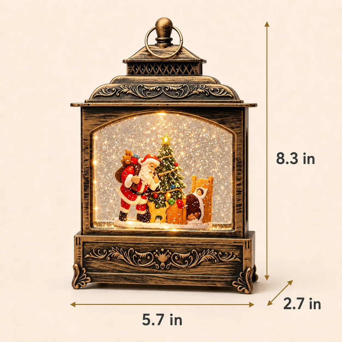 Christmas Musical Swirling Snow Lantern