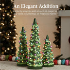 🕯️ Hand-Painted resin Pre-Lit Christmas Tree with LED Lights
