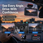 Three-Channel 1080P WiFi Dash Cam with Front, Cabin & Rear Recording
