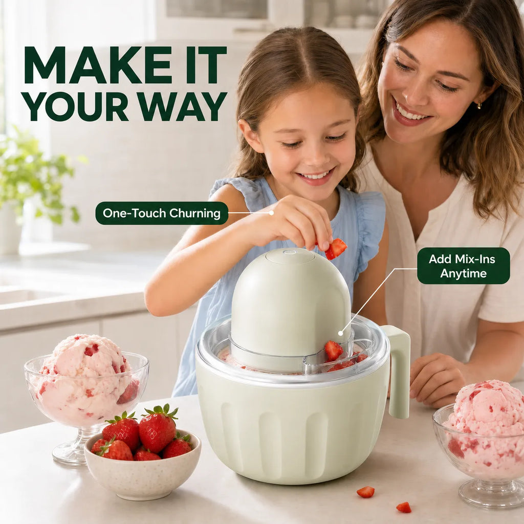 Rechargeable One-Touch Ice Cream Maker
