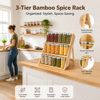 🧂 Bamboo 3-Tier Spice Rack