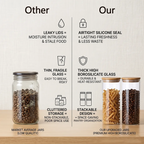 Glass Storage Jars with Airtight Bamboo Lids – Pantry & Kitchen Organizer Set🌾