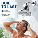 🚿 Premium 6" Rain Shower Filter Head Set