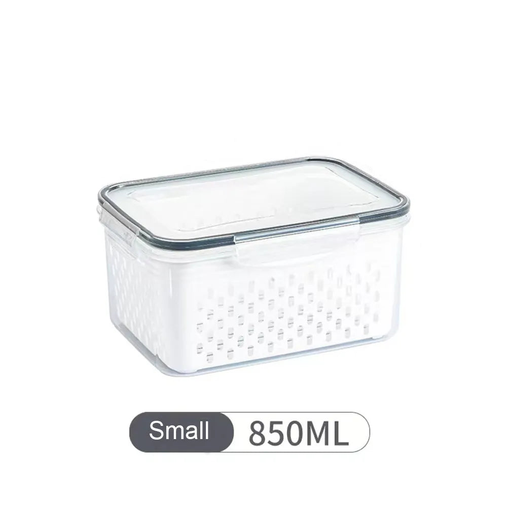 🥗 Refrigerator Draining Storage Basket – Fresh Food Organizer Box