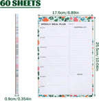 Weekly Meal Planner & Magnetic Shopping List Pad - 60 Sheets | Tear-Off Design