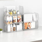 Clear Stackable Open-Front Storage Bins – 2-Piece Set