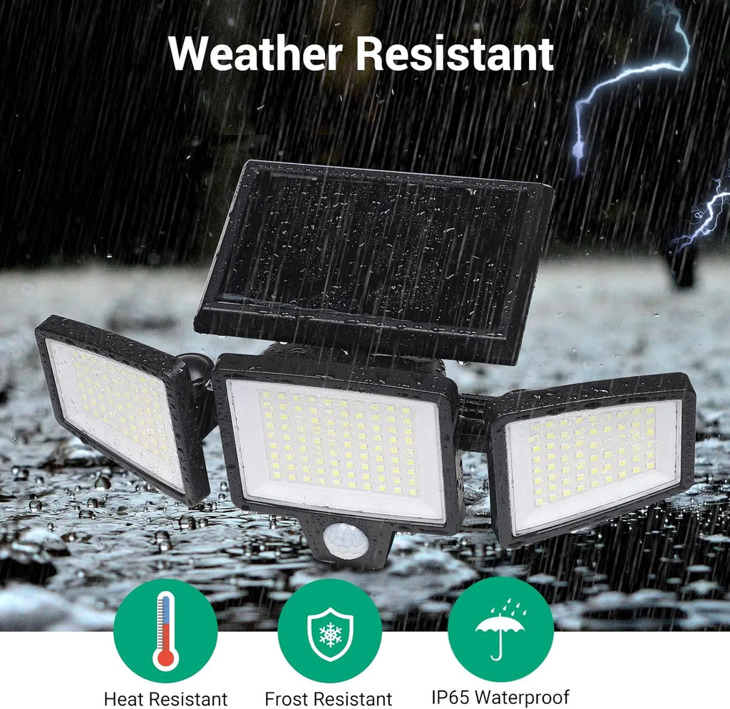 ☀️Motion Sensor Solar Security Light – 3000 Lumens, 210 LEDs, Remote-Controlled, IP65 Waterproof