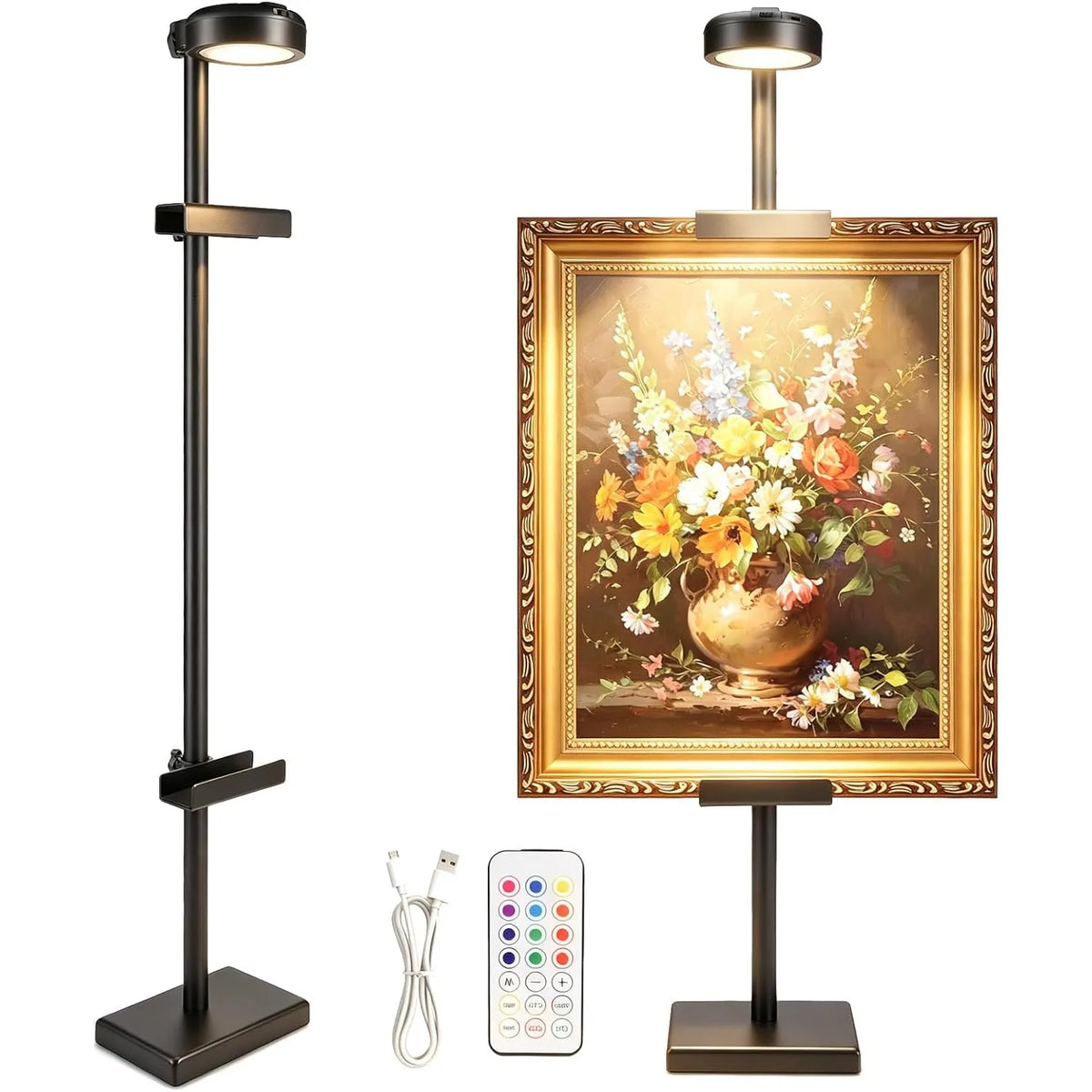Adjustable Lighted Tabletop Picture Frame Display Stand