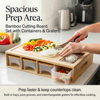 Bamboo Cutting Board Set with Containers & Graters