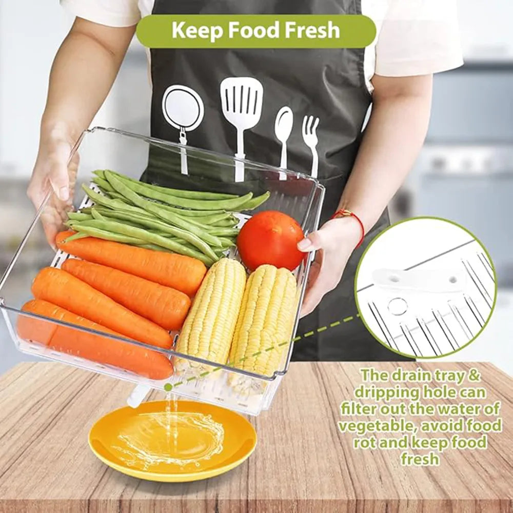 7-1Pack Stackable Refrigerator & Pantry Organizer Bins