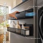 Magnetic Refrigerator Storage Rack Set – 2 Large Black Baskets
