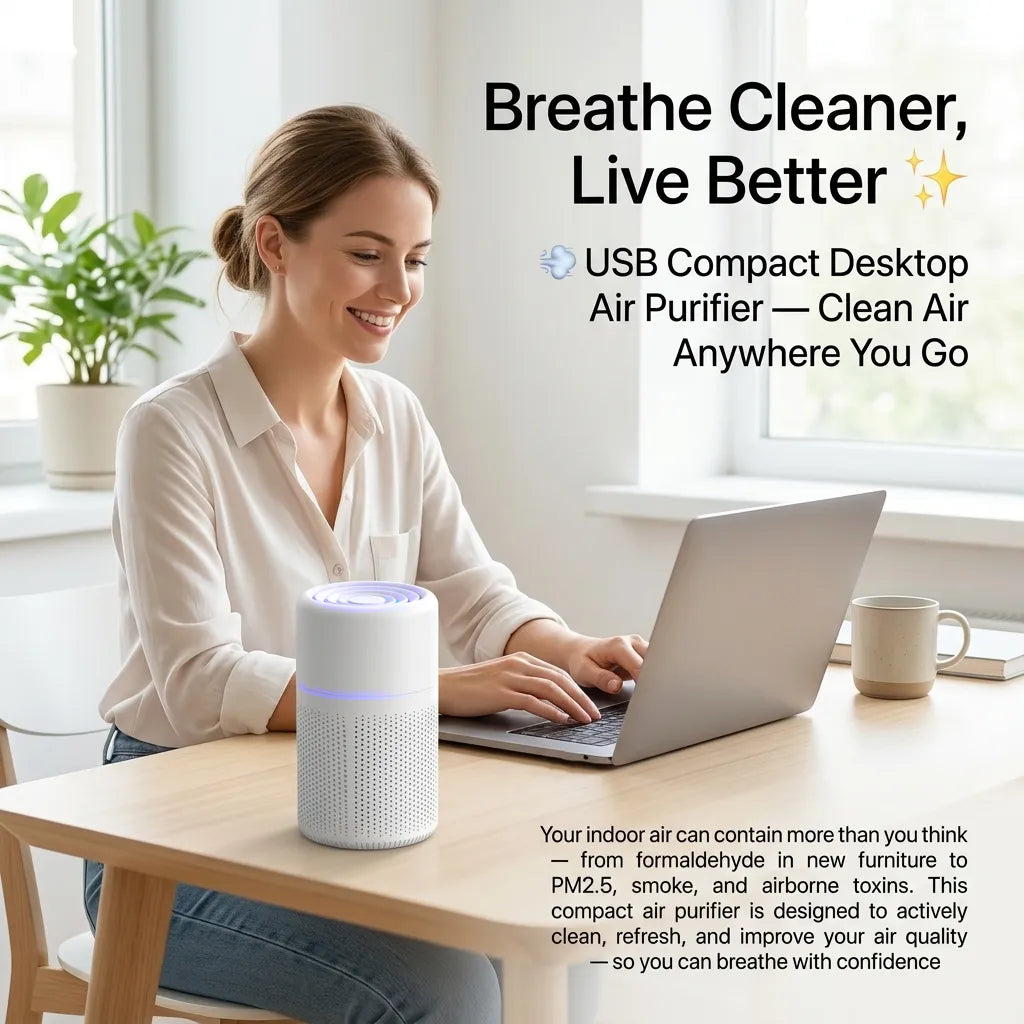 🌬️USB Compact Desktop Air Purifier — Clean Air Anywhere You Go