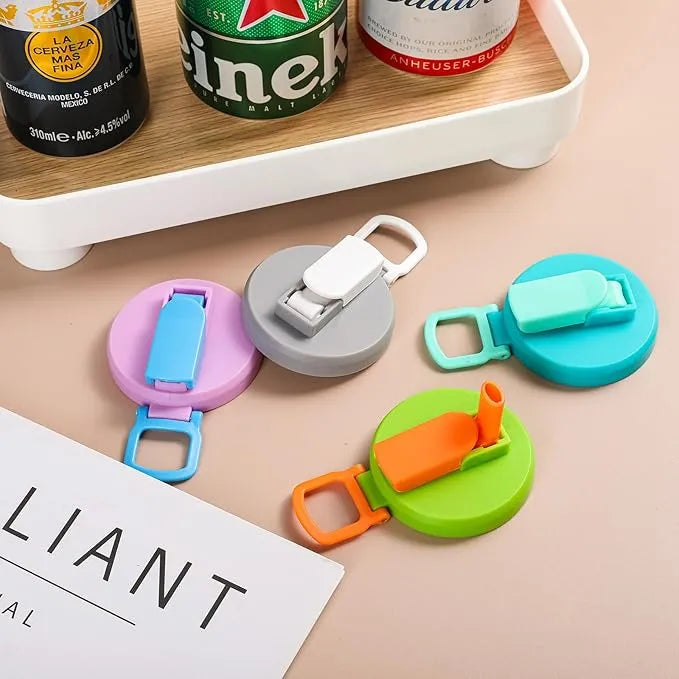 4-Pack Reusable Soda Can Lids with Straws 🍻