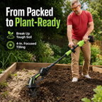 2-in-1 Cordless Tiller & Cultivator with Extension Pole